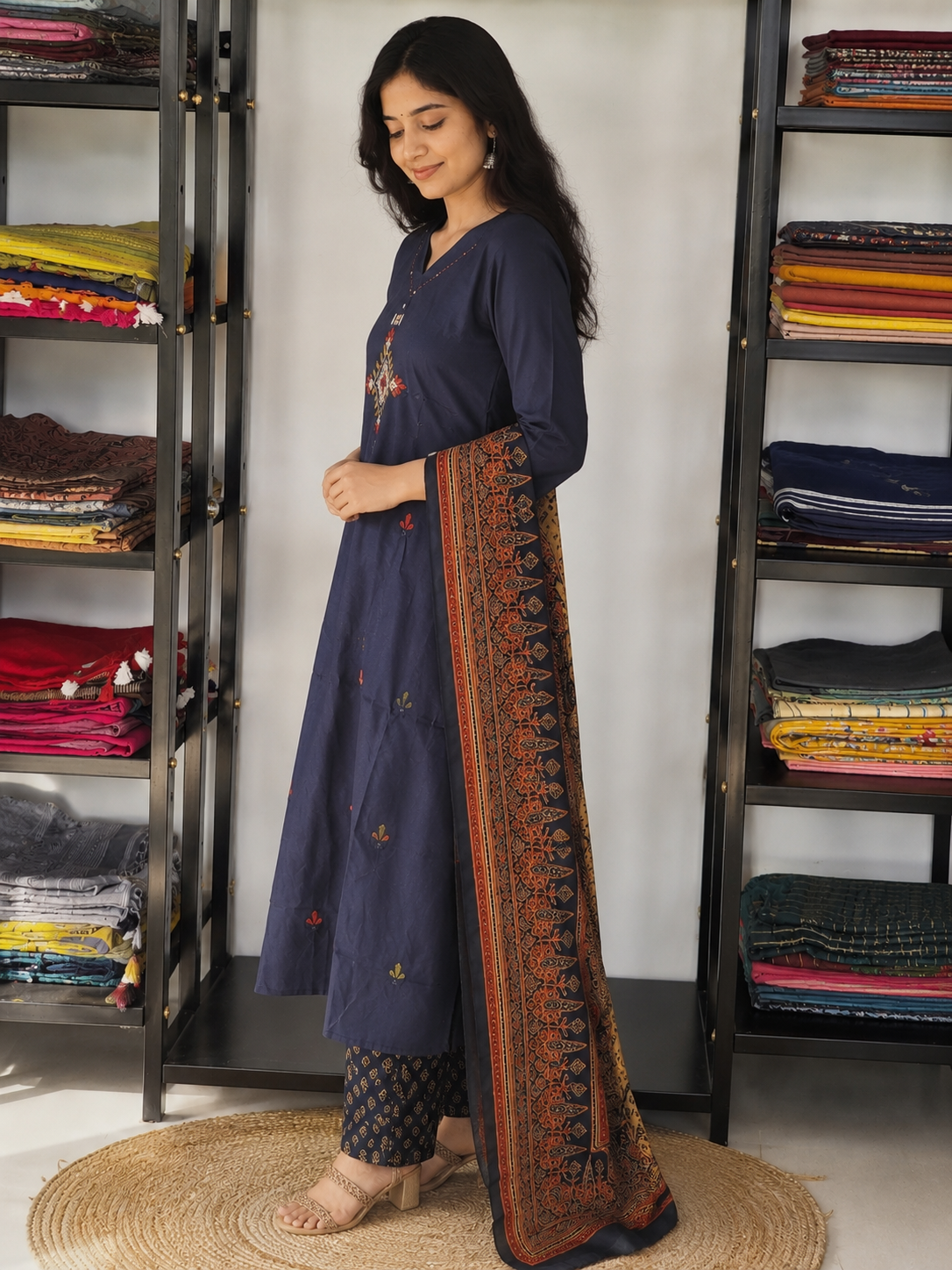 BLUE GAMTHI DRESS