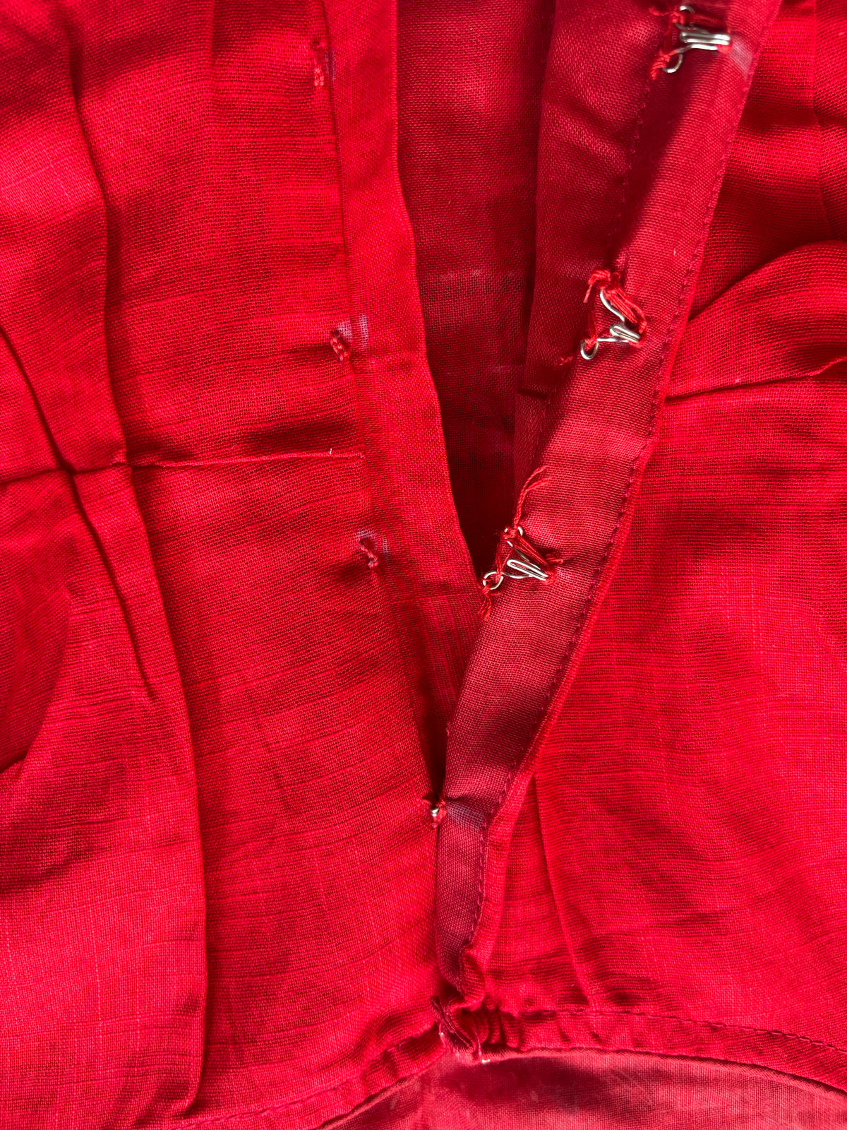 Red hand painted blouse