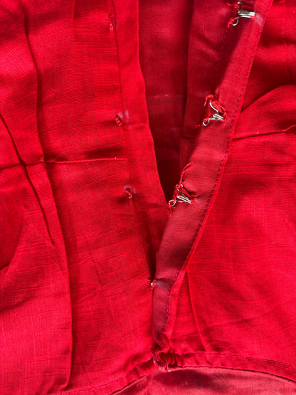 Red hand painted blouse
