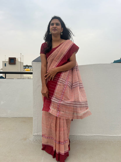 BROWN NARAYANPET SAREE