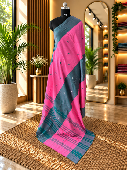 PINK DHANIAKHALI SAREE