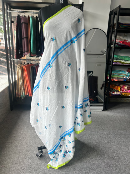 WHITE MUL SAREE
