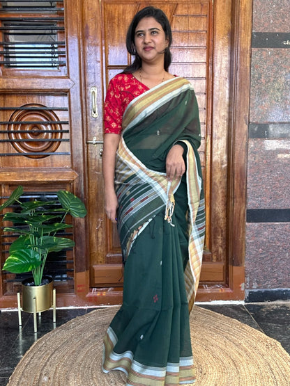 Green jamdani saree