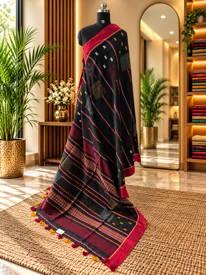 BLACK JAMDANI SAREE