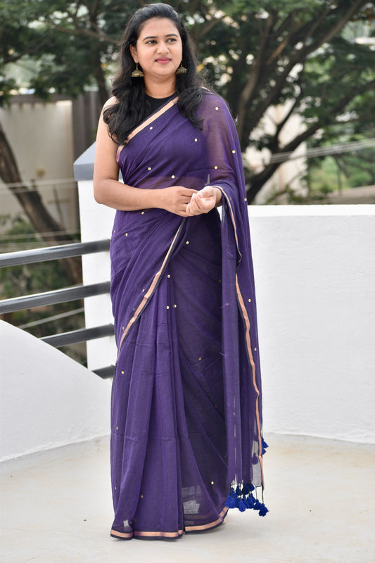 BLUE MUL SAREE