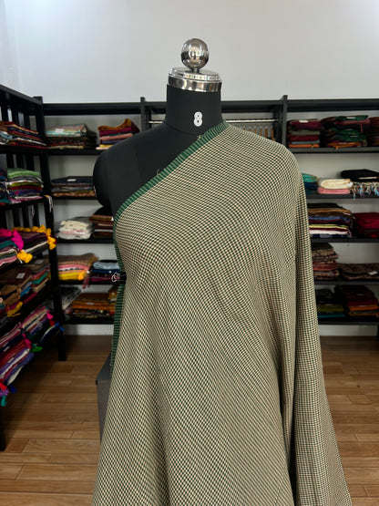 GREEN CHECKS  MUL SAREE