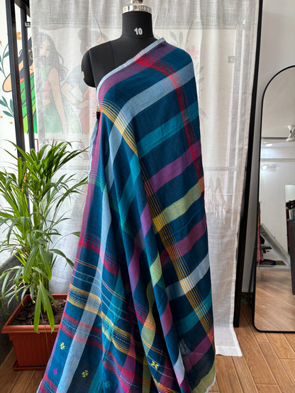 NAVY BLUE INSPIRED BHUJODI SAREE