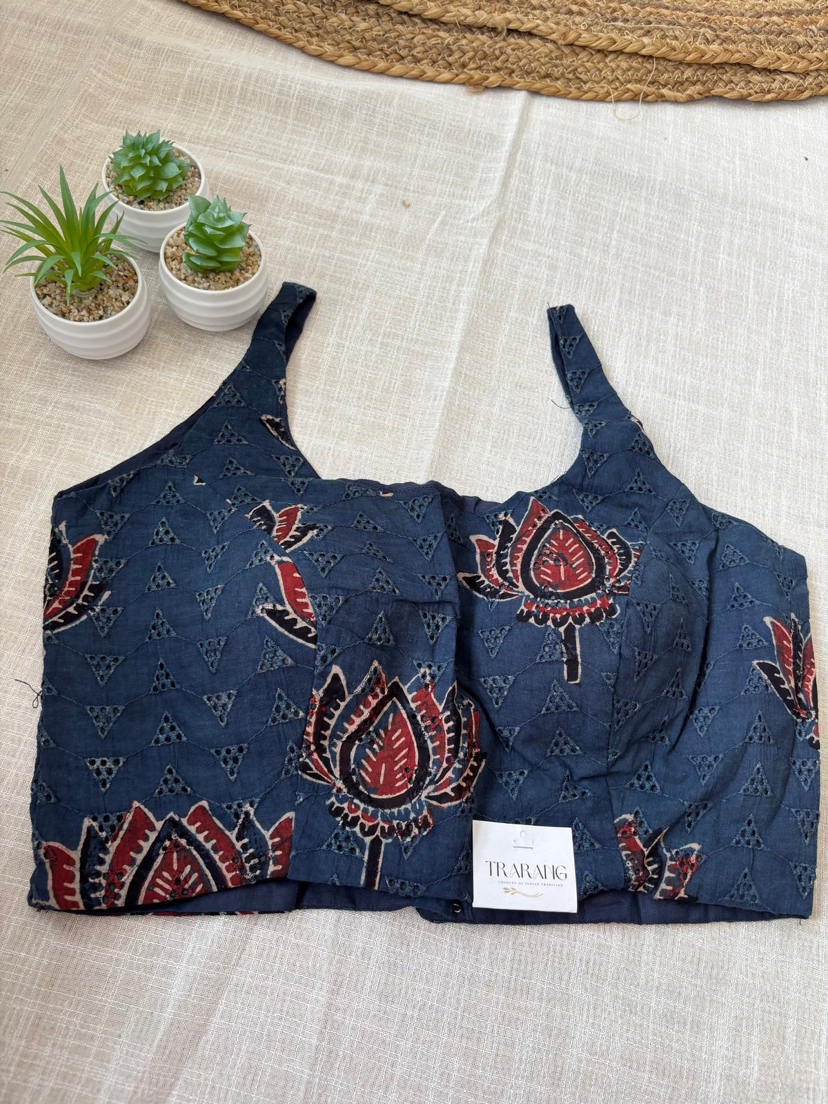 NAVY BLUE HAKOBA BLOUSE