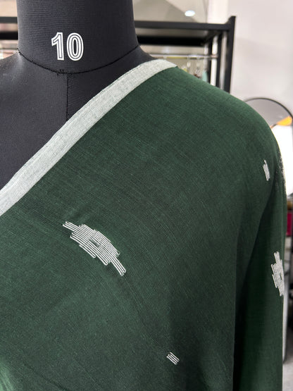 GREEN MUL JAMDANI SAREE
