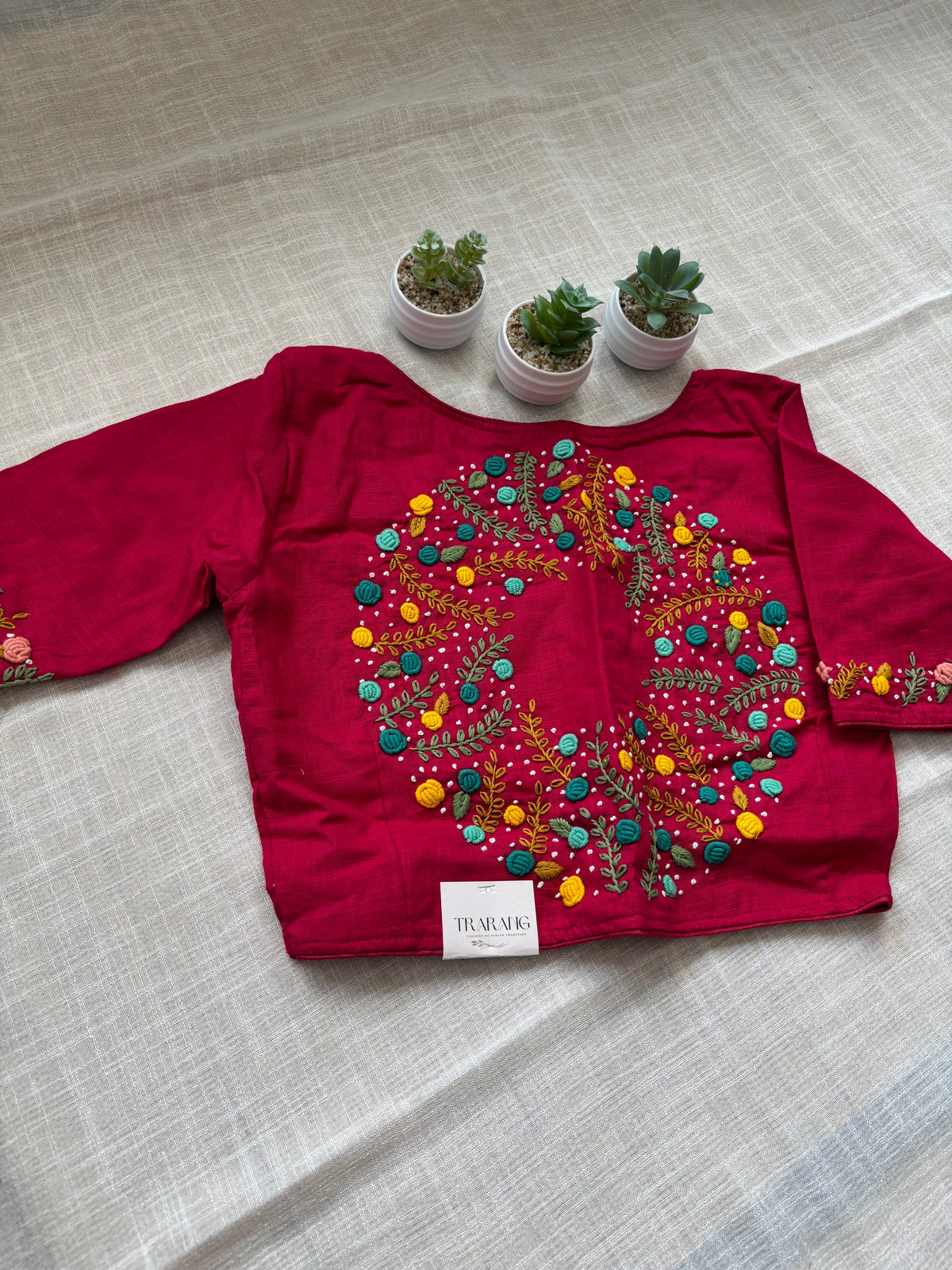 PINK EMBROIDERED  BLOUSE