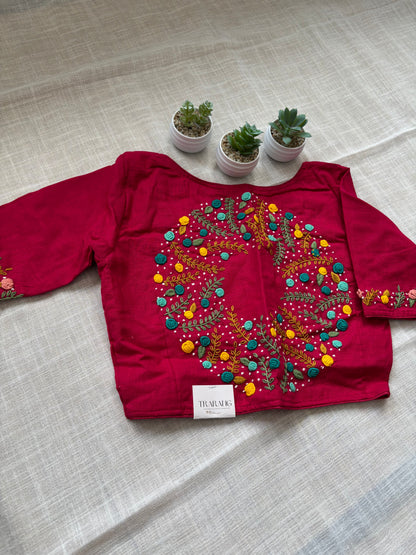PINK EMBROIDERED  BLOUSE