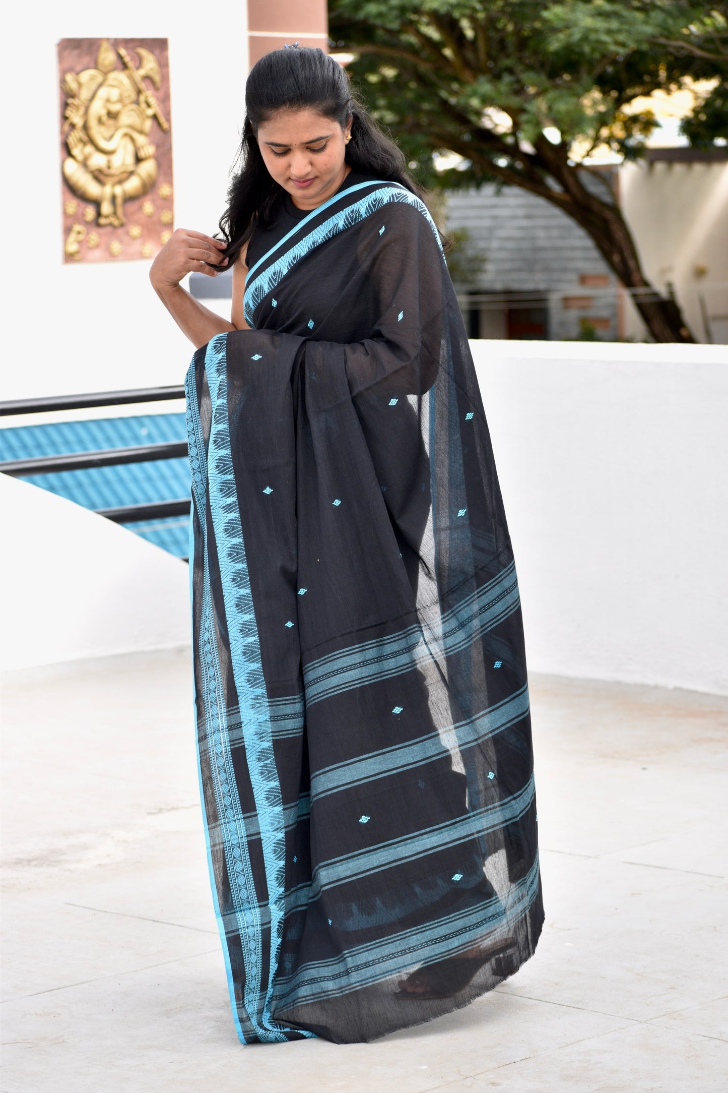 BLACK DHANIAKHALI SAREE