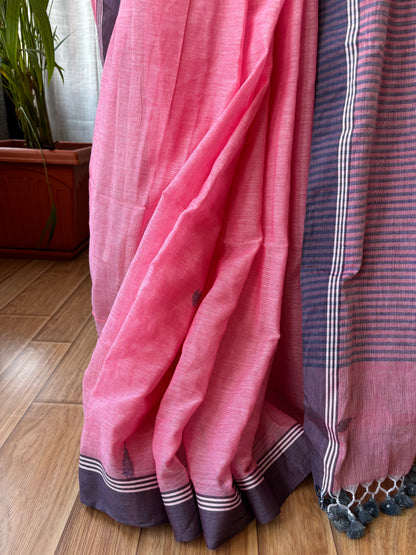 PINK JAMDANI SAREE