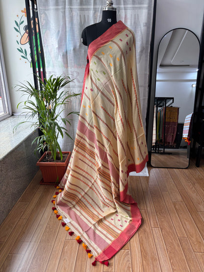 BEIGE JAMDANI SAREE