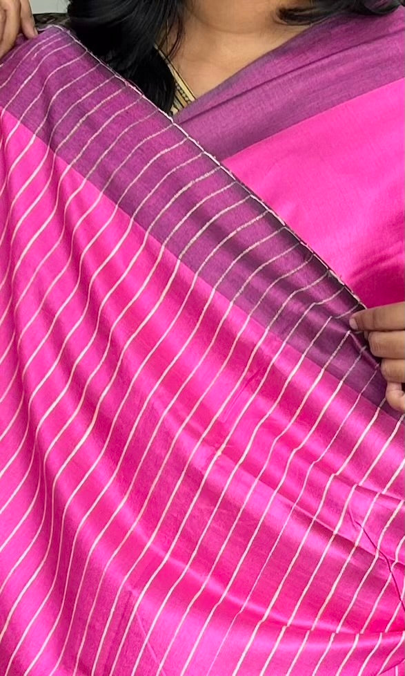 PINK MADHUBANI SILK SAREE