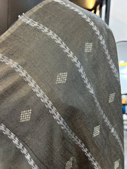 GREY TISSUE SAREE