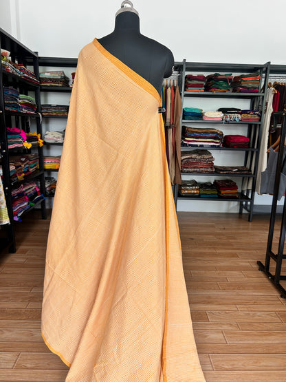 YELLOW CHECKS  MUL SAREE