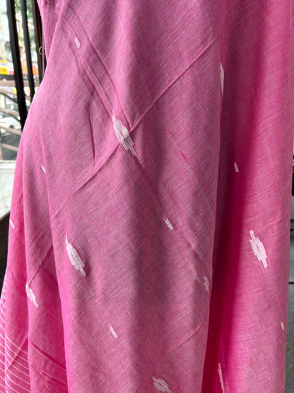 PINK MUL JAMDANI SAREE
