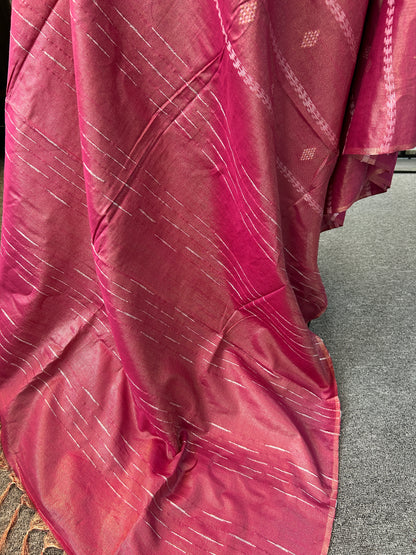 PINK TISSUE SAREE