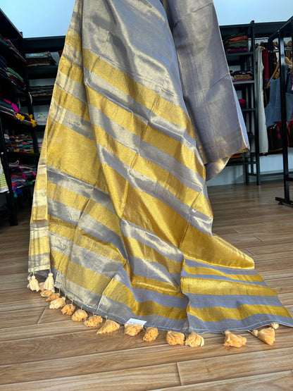 GOLD TISSUE  MUL SAREE