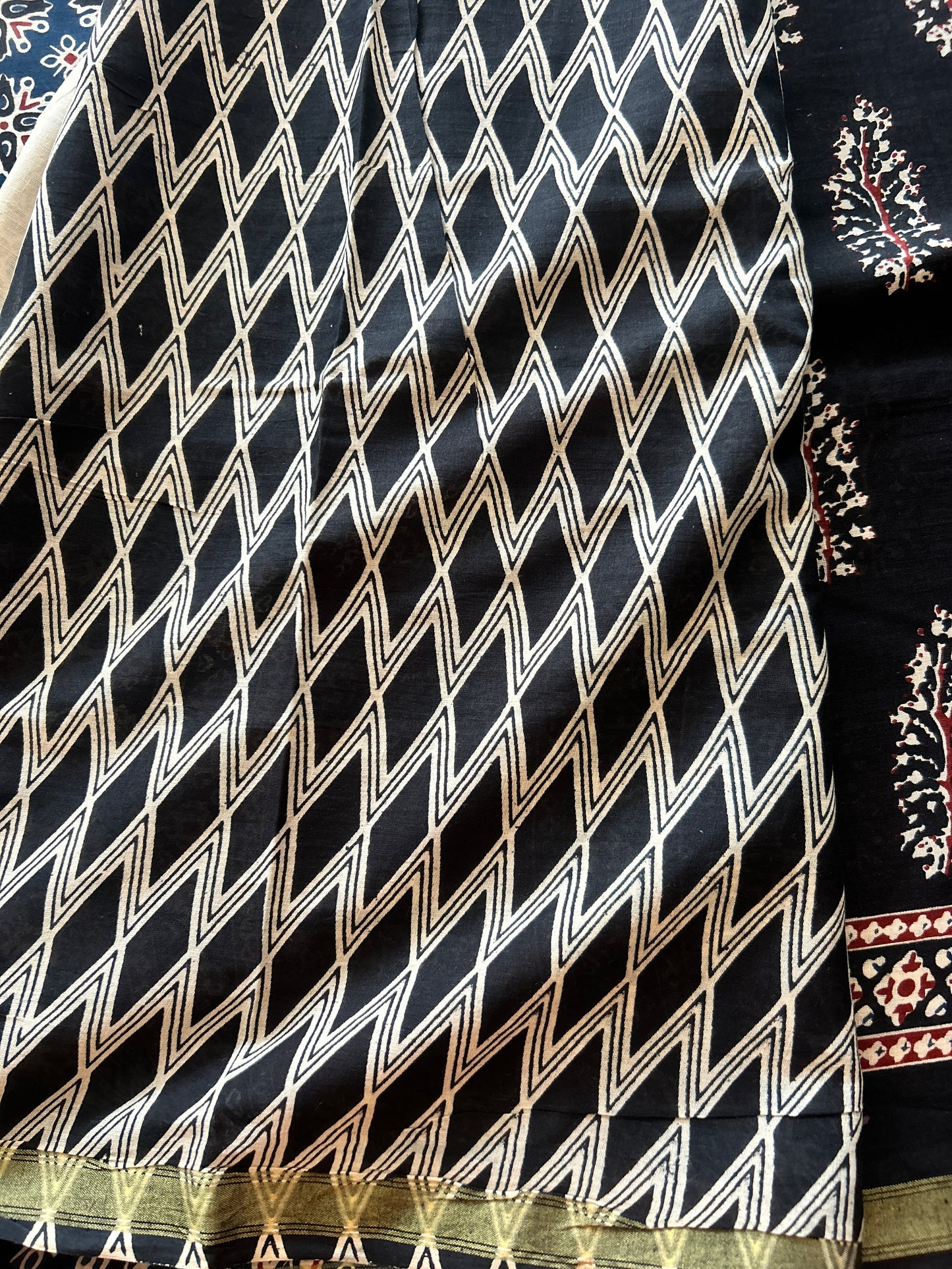 Black chanderi mul cotton
