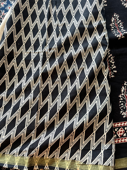 Black chanderi mul cotton