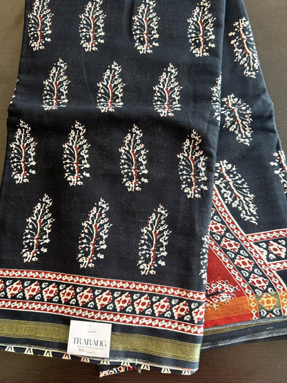 Black chanderi mul cotton