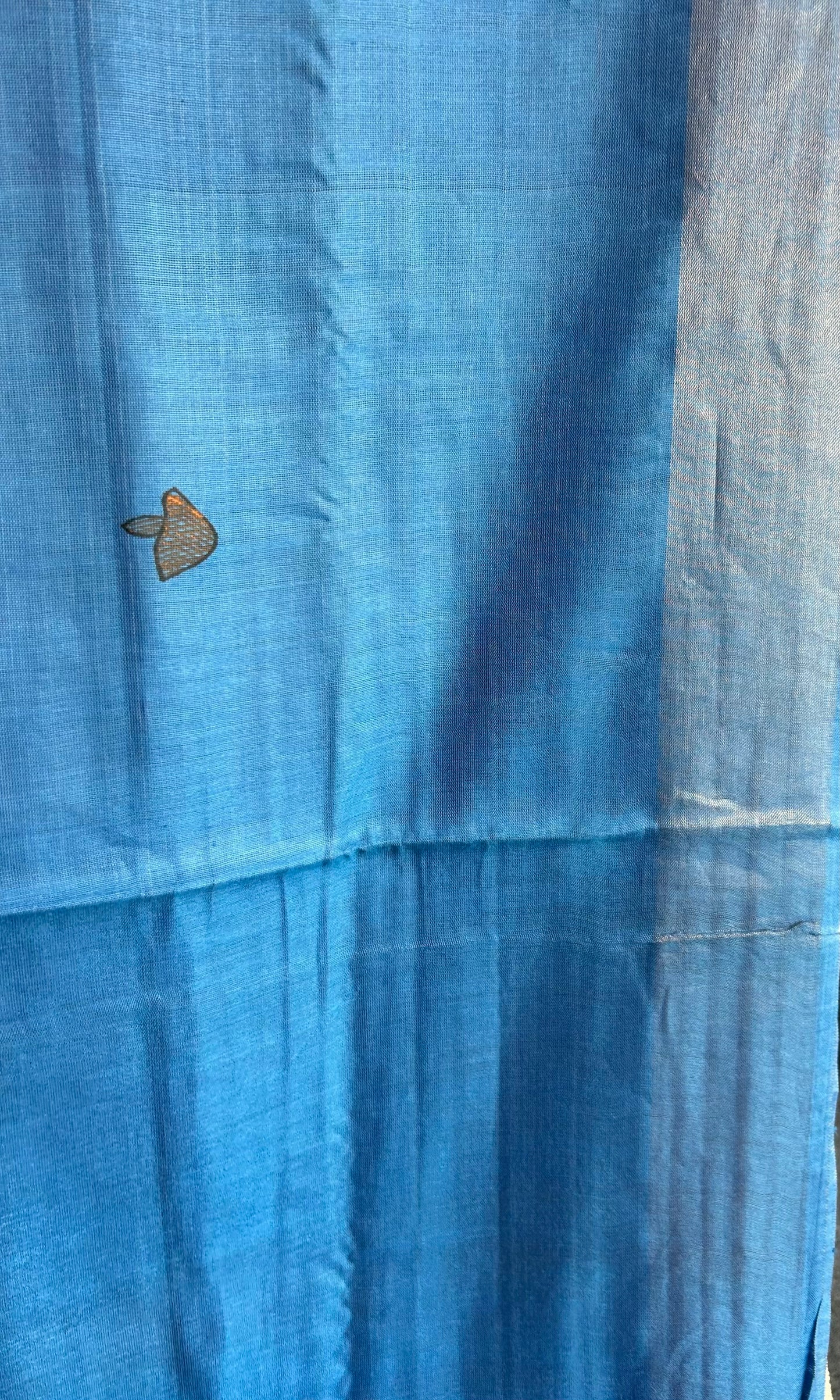 BLUE MADHUBANI SILK SAREE
