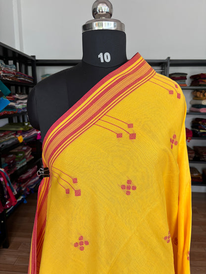 YELLOW BHUJODI SAREE