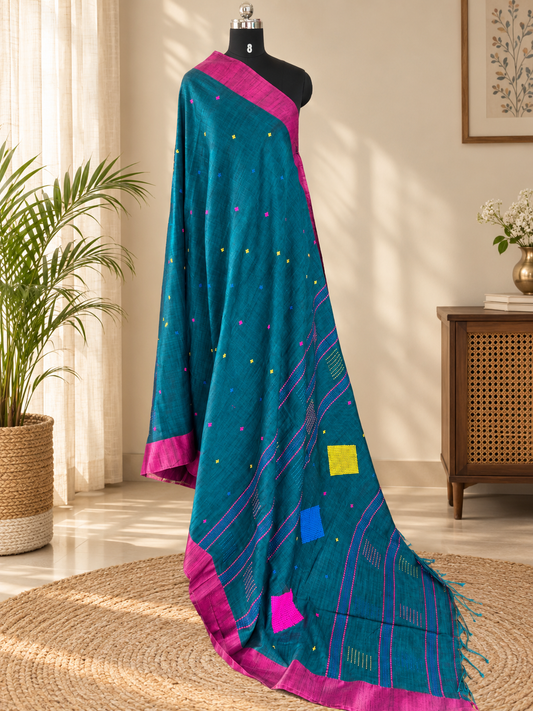 GREEN KHADI COTTON SAREE