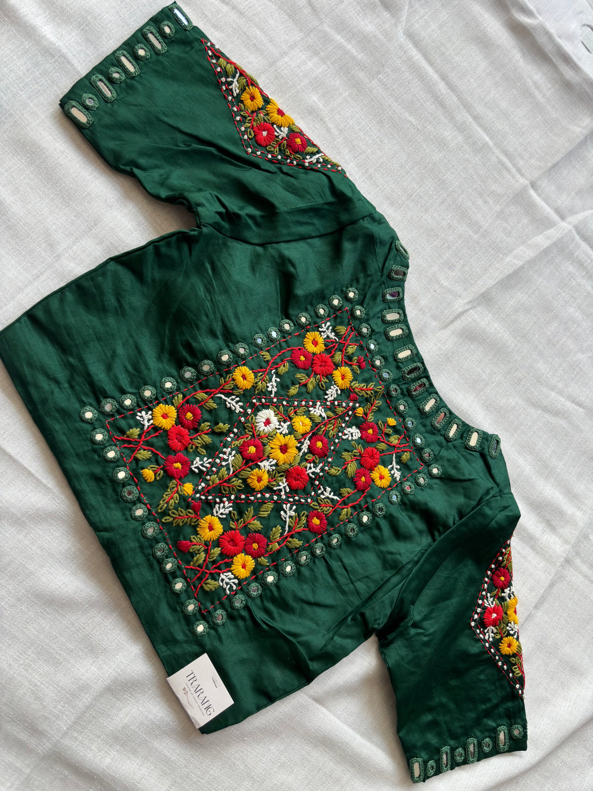 Green Embroidered blouse