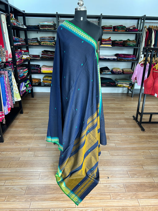 BLUE DHANIAKHALI SAREE