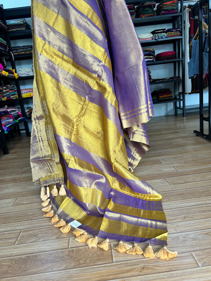 PURPLE TISSUE  MUL SAREE