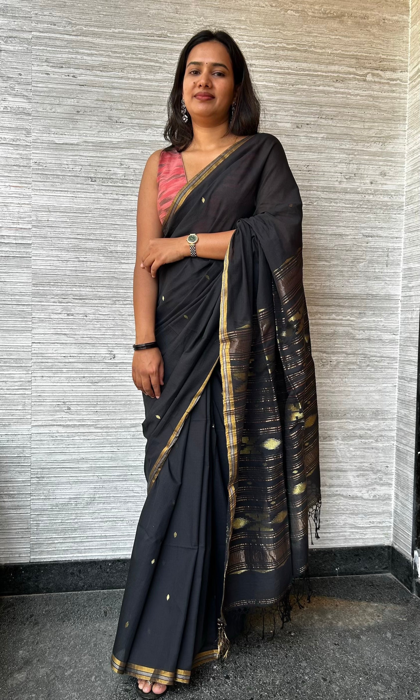 BLACK JAMDANI SAREE