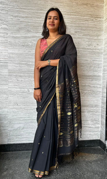 BLACK JAMDANI SAREE