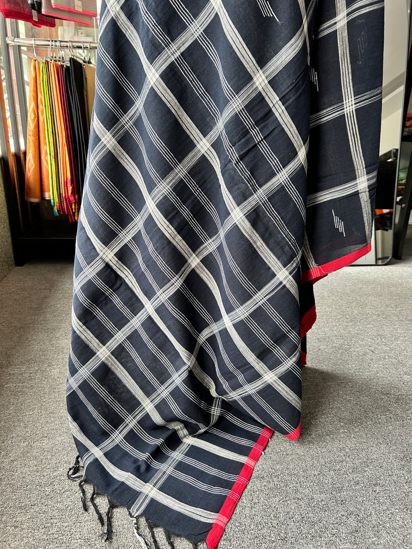 BLUE LINEN SAREE