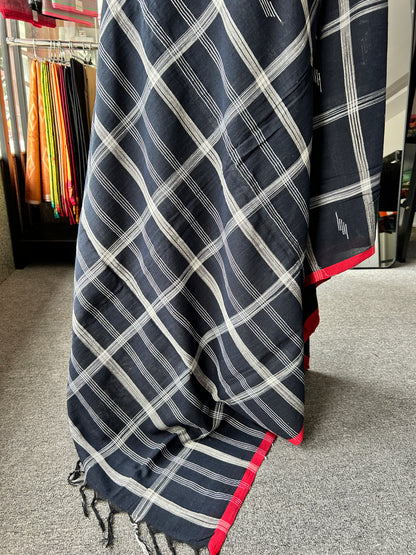 BLUE LINEN SAREE