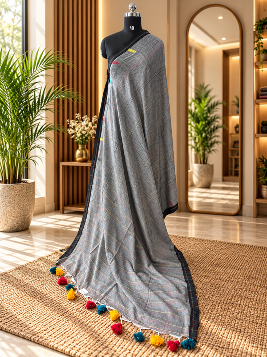 GREY JAMDANI SAREE