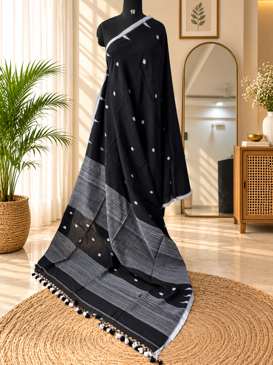 BLACK JAMDANI SAREE