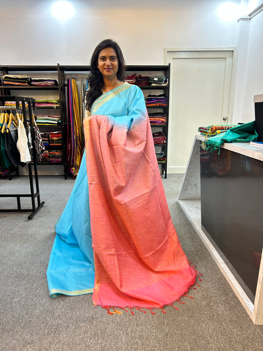 BLUE BANANA COTTON SAREE
