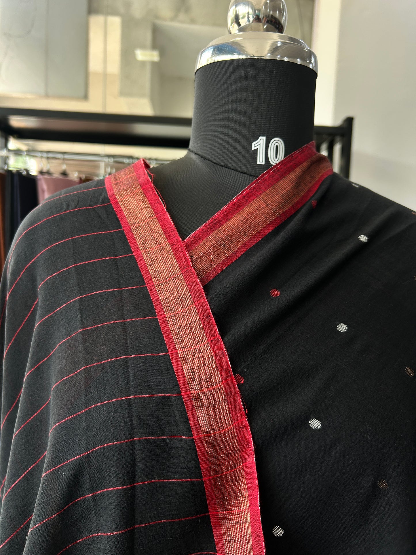 BLACK KHADI JAMDANI SAREE