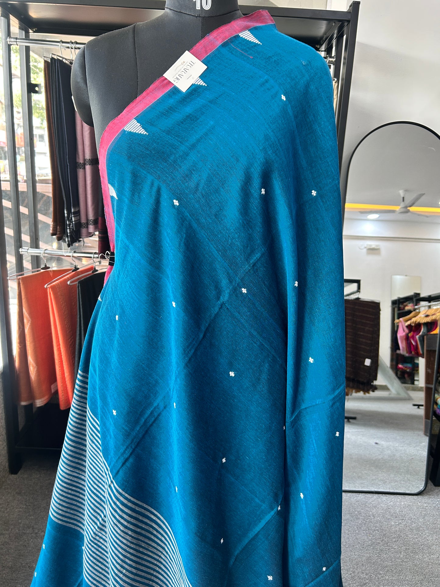 TEAL JAMDANI SAREE