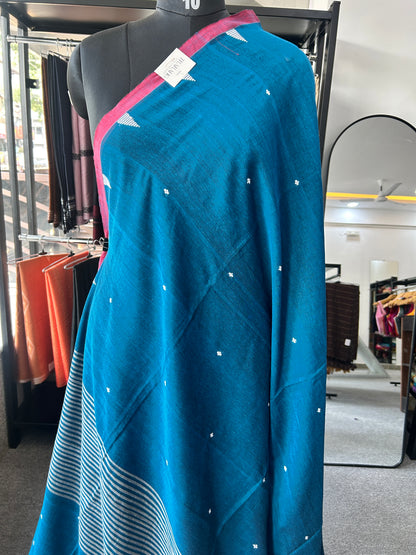 TEAL JAMDANI SAREE