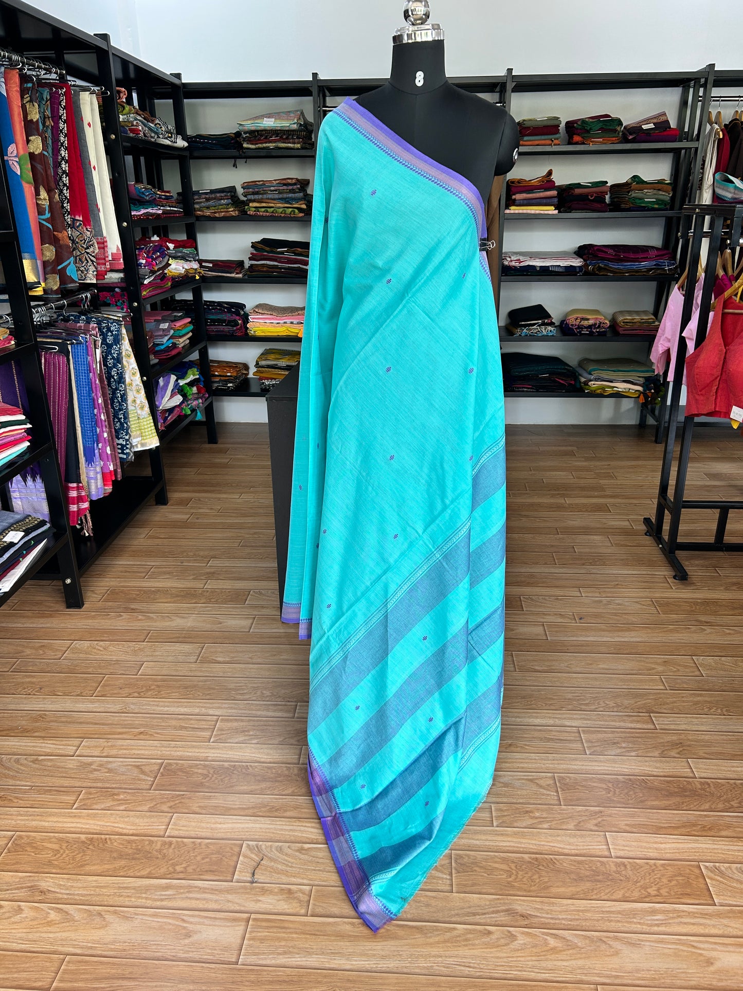 BLUE DHANIAKHALI SAREE
