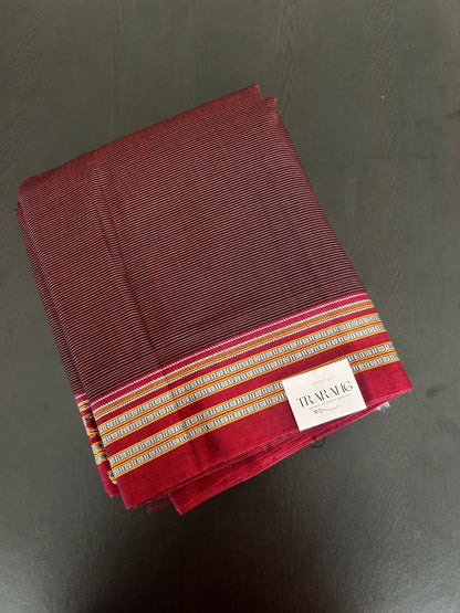 BROWN HANDLOOM ILKAL SAREE