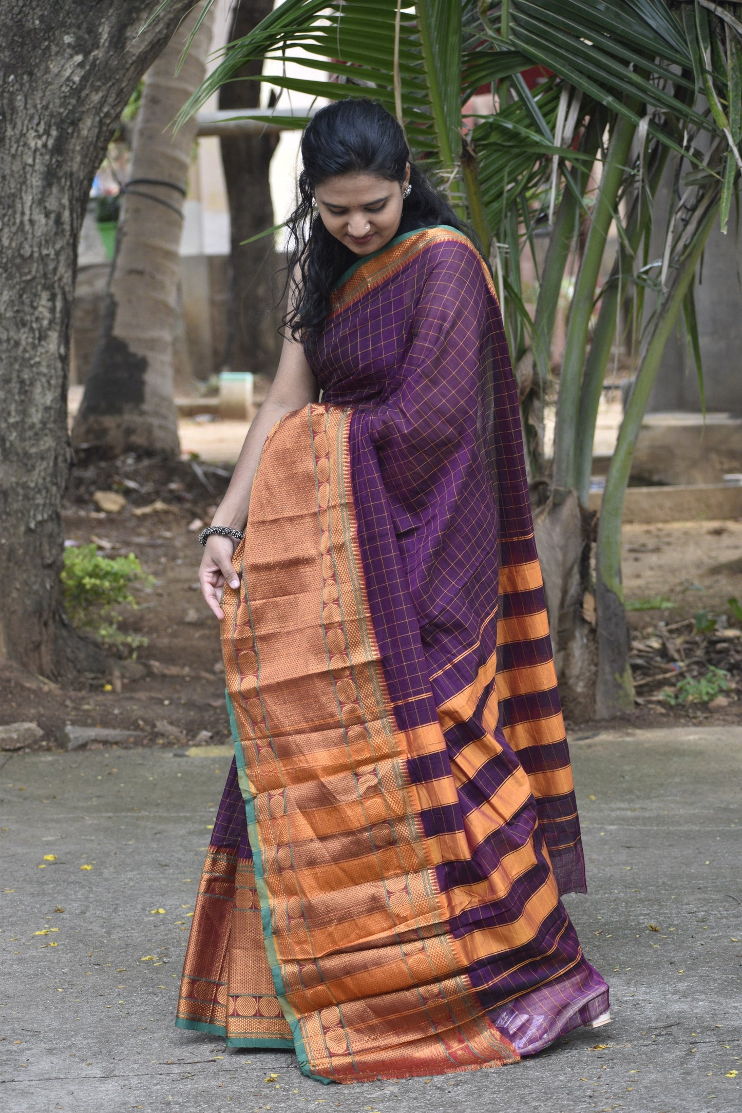 Purple Narayanpet saree.