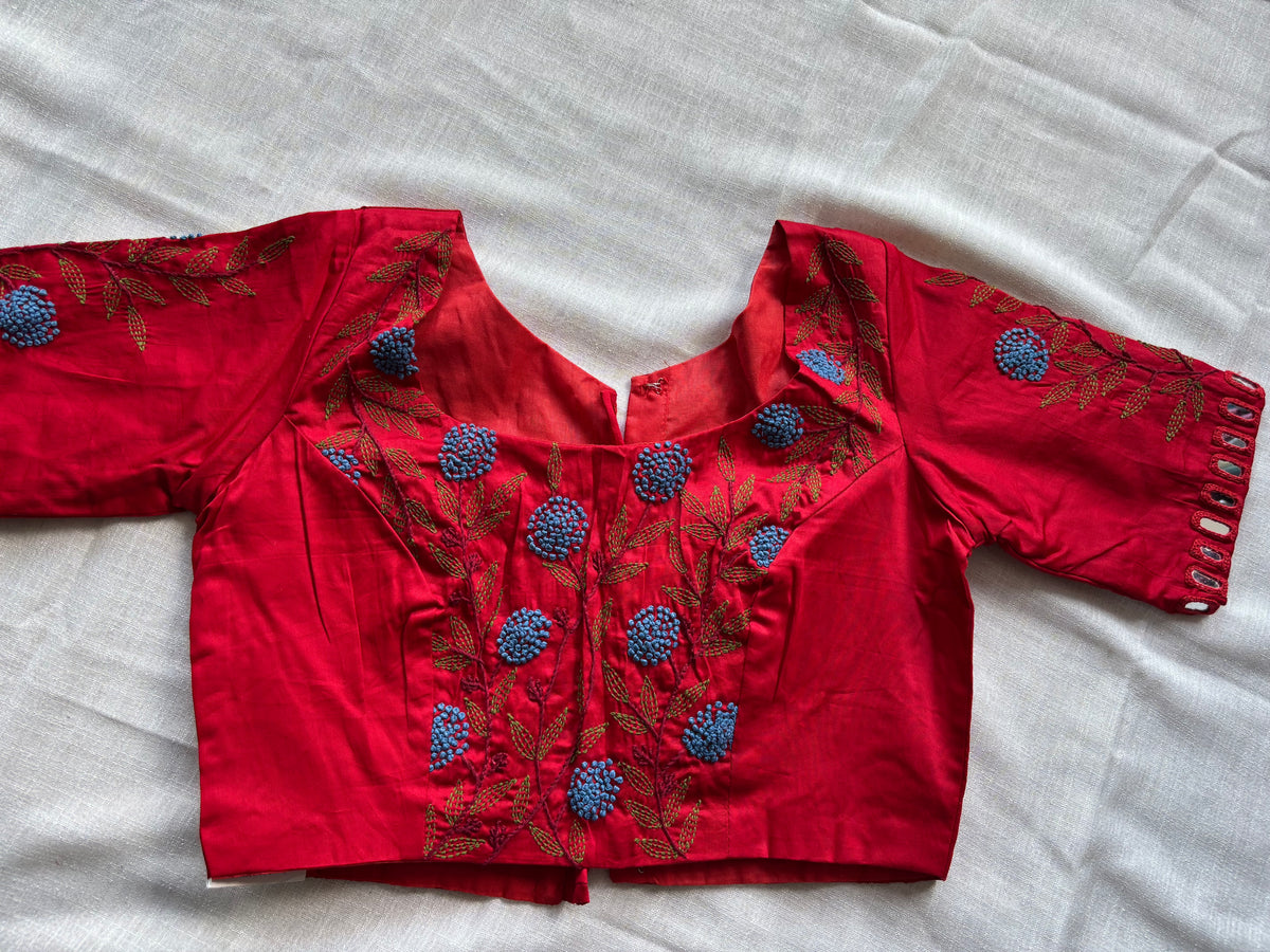 Red Embroidered blouse