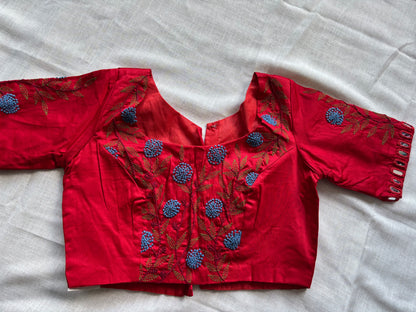 Red Embroidered blouse