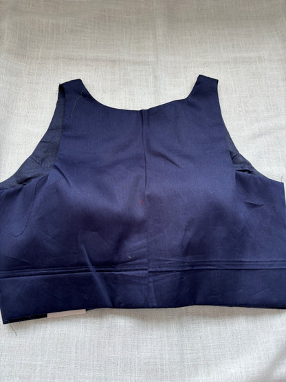 NAVY BLUE COTTON BLOUSE