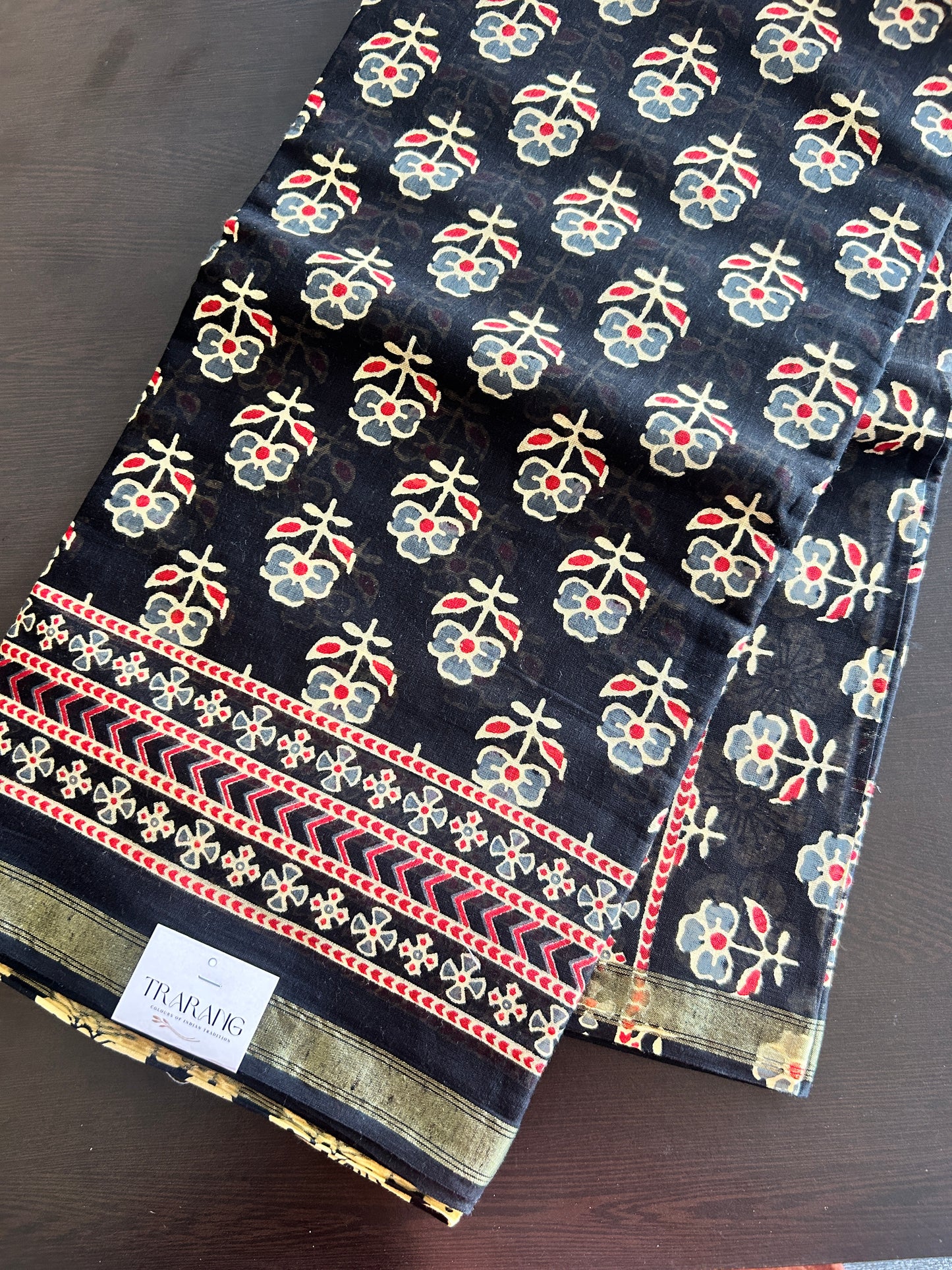 Black chanderi mul cotton